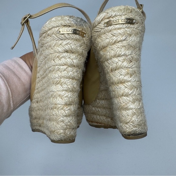 Jimmy Choo Nude Tan Espadrille Wedges - Picture 2 of 9
